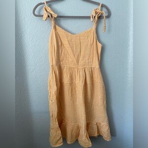 Old Navy Orange Gingham Mini Dress